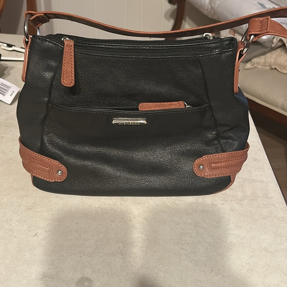 Stone & Co. Black and Brown Shoulder Bag with Slouchy Design - Picture 2 of 4